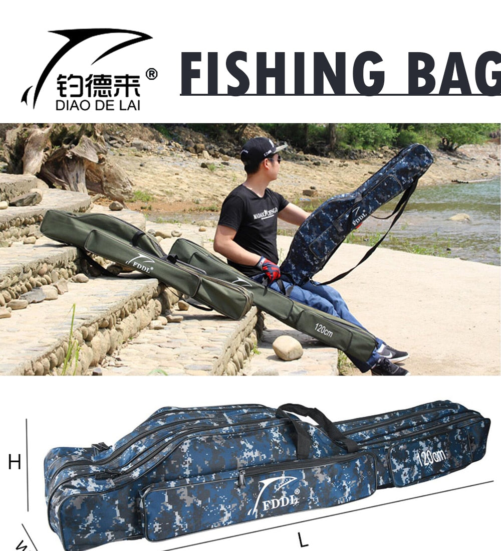 FDDL Fishing Rod bag Carrier Fishing Reel Pole Storage Bag 110cm / 120cm / 130cm / 150cm
