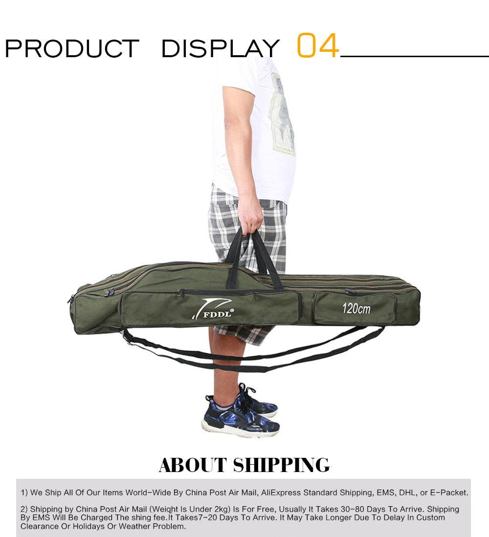 FDDL Fishing Rod bag Carrier Fishing Reel Pole Storage Bag 110cm / 120cm / 130cm / 150cm