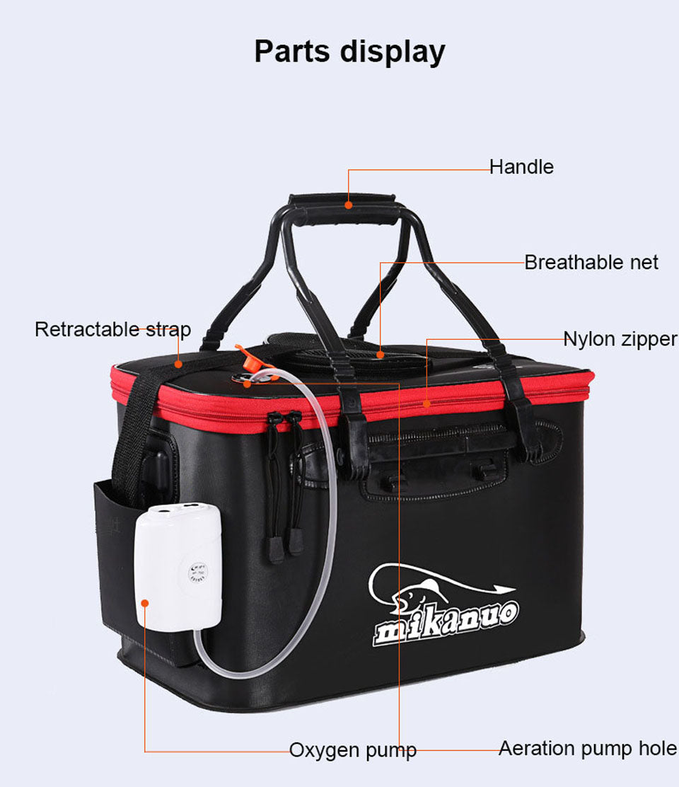 Loogdeel Portable Zipper Fishing Bucket Outdoor Folding EVA Fishing Bag live fish bucket 5 Sizes Camping Hiking Fishing Bag