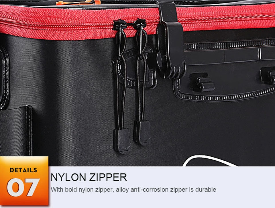 Loogdeel Portable Zipper Fishing Bucket Outdoor Folding EVA Fishing Bag live fish bucket 5 Sizes Camping Hiking Fishing Bag