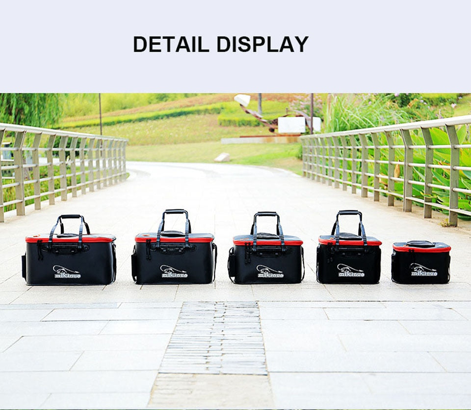 Loogdeel Portable Zipper Fishing Bucket Outdoor Folding EVA Fishing Bag live fish bucket 5 Sizes Camping Hiking Fishing Bag