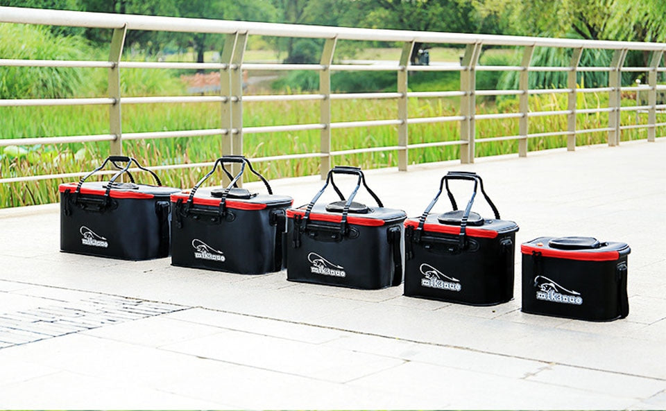 Loogdeel Portable Zipper Fishing Bucket Outdoor Folding EVA Fishing Bag live fish bucket 5 Sizes Camping Hiking Fishing Bag