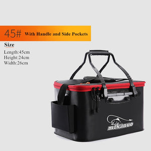 Loogdeel Portable Zipper Fishing Bucket Outdoor Folding EVA Fishing Bag live fish bucket 5 Sizes Camping Hiking Fishing Bag