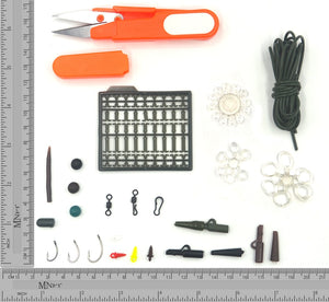 1 Set Assorted Carp Fishing Accessory Line Scissors Stopper Hook Swivel Rubber Sleeve Sinker Lock Hair Rig etc. Terminal Tackle