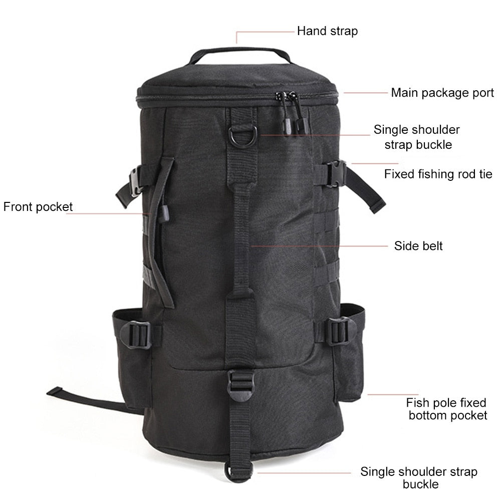 MrY 23L Men Women Multifunctional Fishing Tackle Bags Outdoor Backpack Trekking Single Shoulder Crossbody Bags Fishing Bags