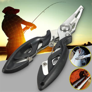3 Colors Multi-function Curved Fishing Pliers Stainless Fish Plier Fishing Tools + Bag Suitable For Any Fishing Environment