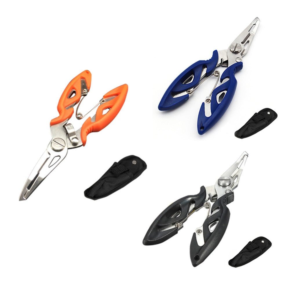 3 Colors Multi-function Curved Fishing Pliers Stainless Fish Plier Fishing Tools + Bag Suitable For Any Fishing Environment