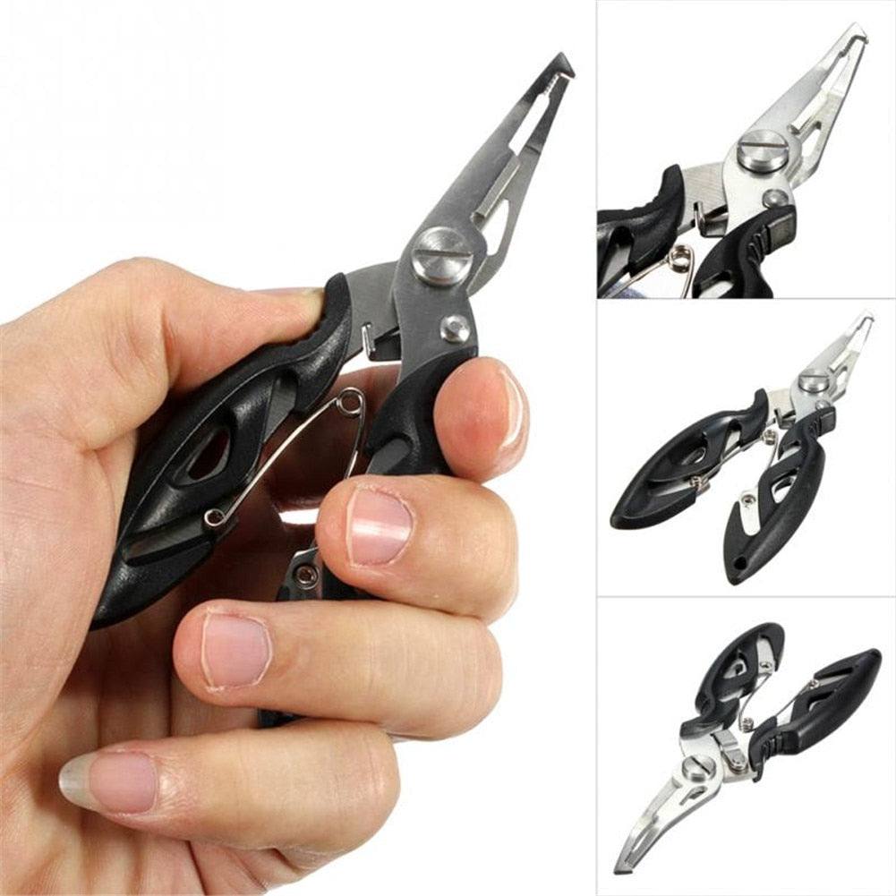 3 Colors Multi-function Curved Fishing Pliers Stainless Fish Plier Fishing Tools + Bag Suitable For Any Fishing Environment