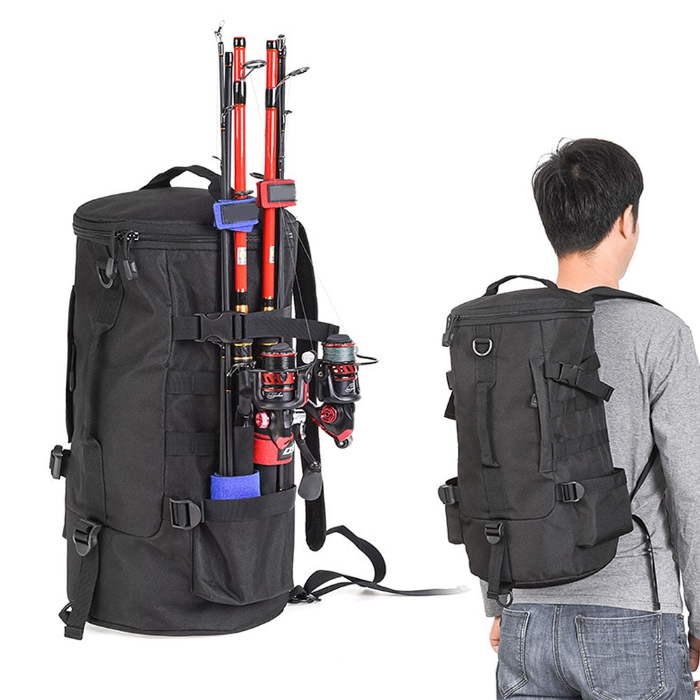 MrY 23L Men Women Multifunctional Fishing Tackle Bags Outdoor Backpack Trekking Single Shoulder Crossbody Bags Fishing Bags