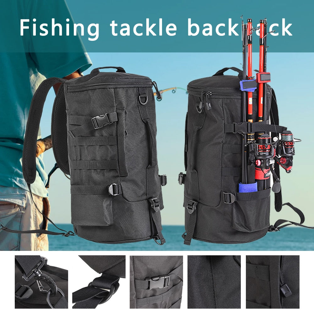 MrY 23L Men Women Multifunctional Fishing Tackle Bags Outdoor Backpack Trekking Single Shoulder Crossbody Bags Fishing Bags