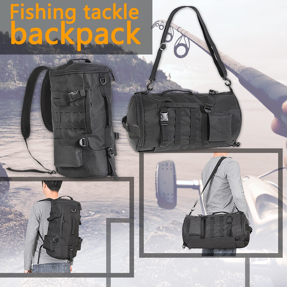 MrY 23L Men Women Multifunctional Fishing Tackle Bags Outdoor Backpack Trekking Single Shoulder Crossbody Bags Fishing Bags