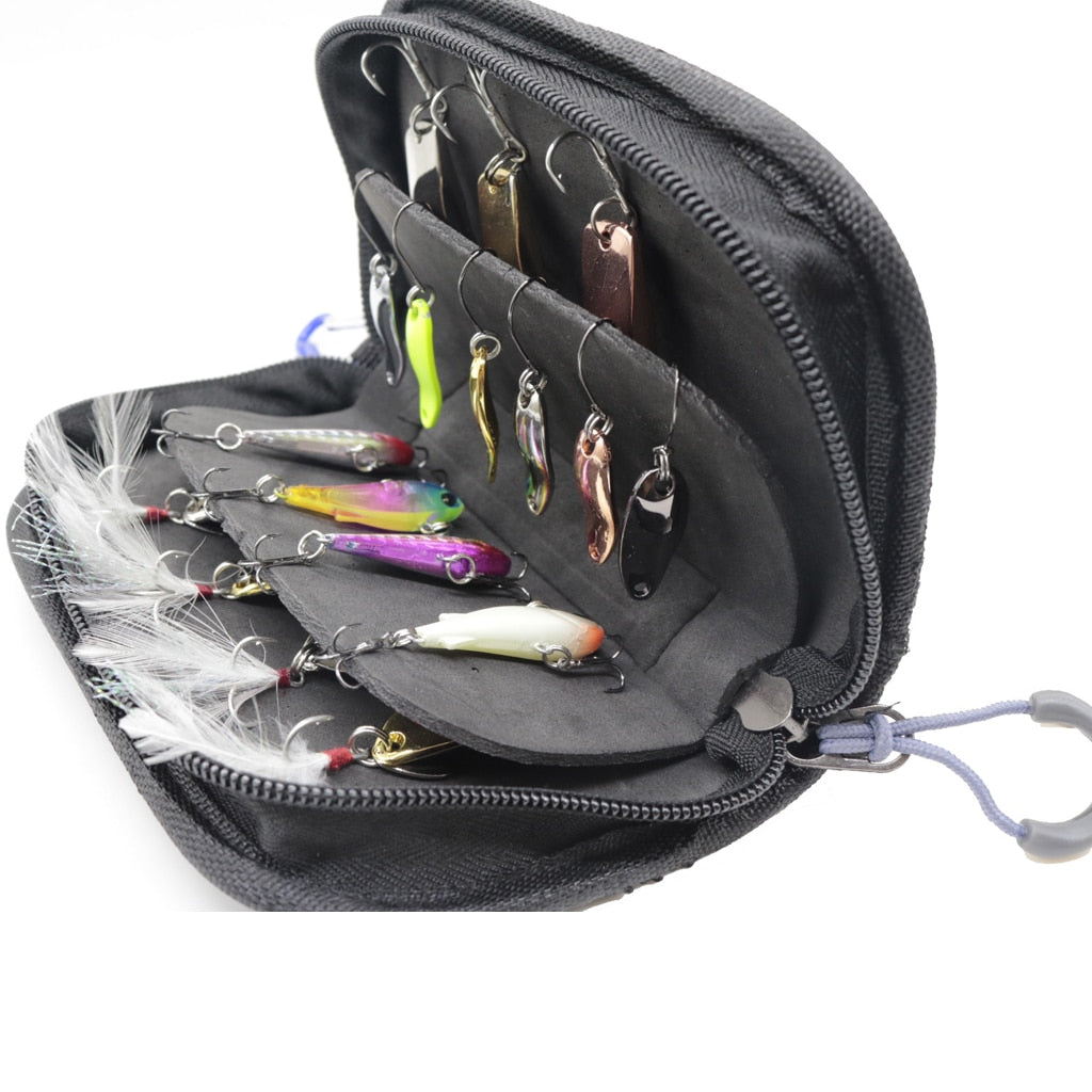 Fishing Lures Bag Wallet Spoon Spinner Baits Storage Case Metal Jigbait Jig Spoon Tackle Bag pesca Outdoor Fishing Accessories