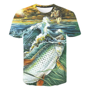 Summer Men Fishing Clothing Set Short Sleeve Fishing Round Shirt and Shorts Outdoor Leisure T-shirt Fishing Clothes Shirt Pants