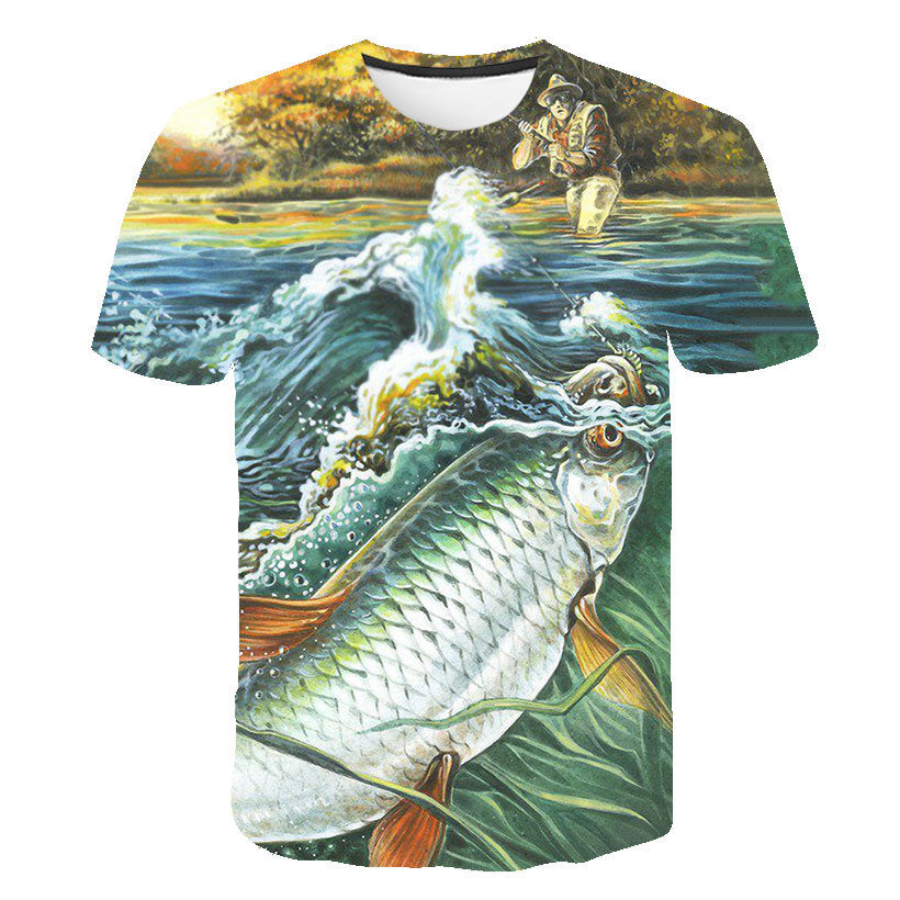 Summer Men Fishing Clothing Set Short Sleeve Fishing Round Shirt and Shorts Outdoor Leisure T-shirt Fishing Clothes Shirt Pants