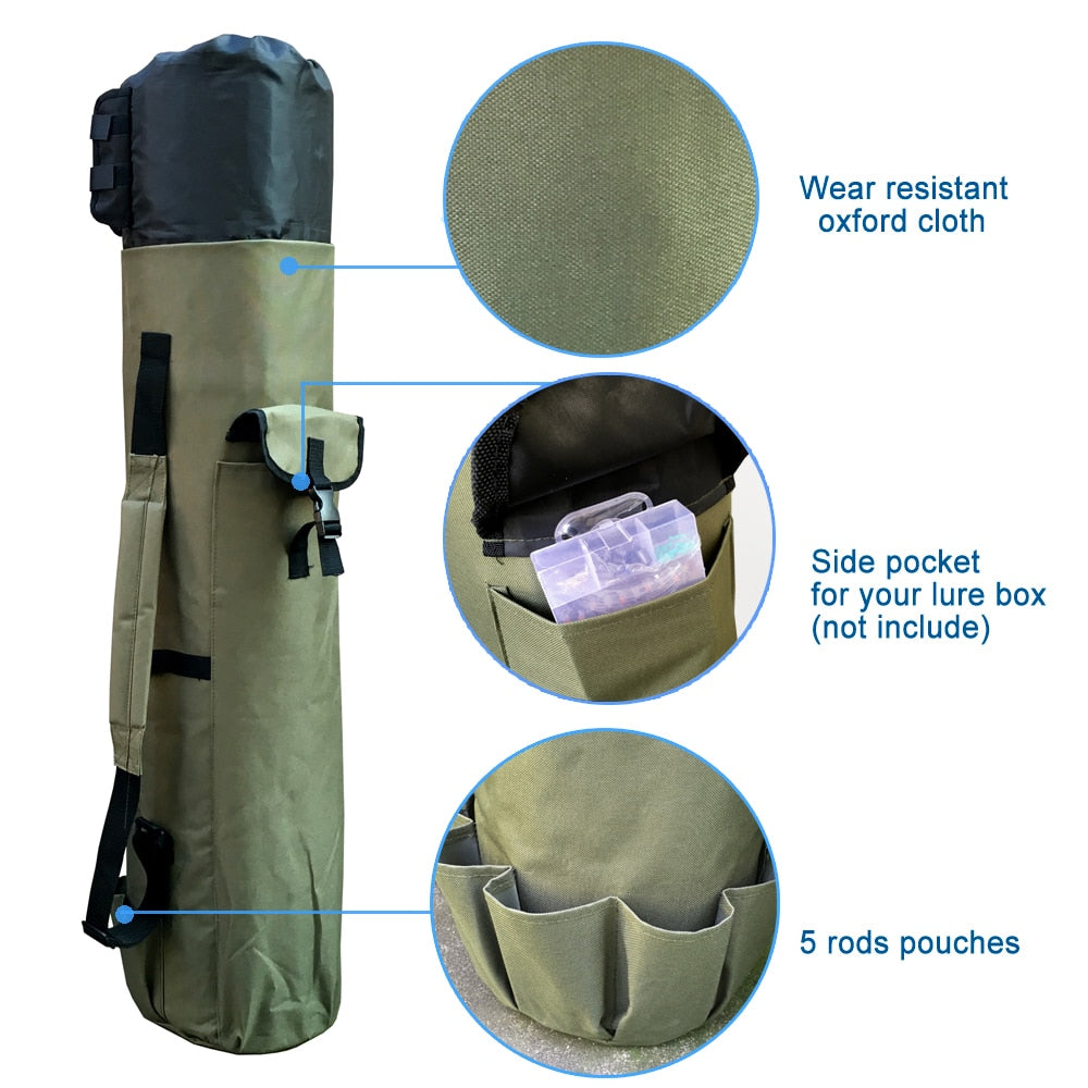Fishing Bag Folding Fishing Rod Reel Bag Fishing Tackle Storage Bags Travel Carry Case Pesca