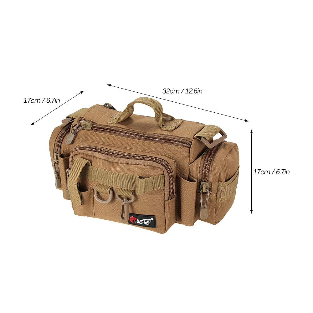 Fishing Bag Multifunctional Camouflage Fishing Tackle Bag Carp Fish Rod Waist Bag Bait Box Pouch Polyester Case Pack For Pesca