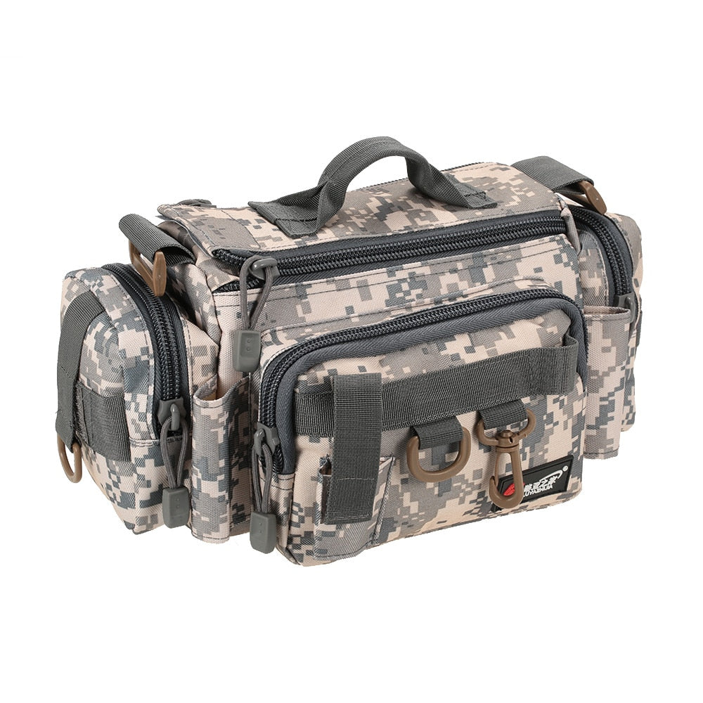 Fishing Bag Multifunctional Camouflage Fishing Tackle Bag Carp Fish Rod Waist Bag Bait Box Pouch Polyester Case Pack For Pesca