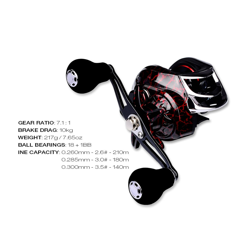 12 + 1 Bearings Waterproof Left / Right Hand Baitcasting Fishing Reel High Speed Fishing Reel with Magnetic Brake System