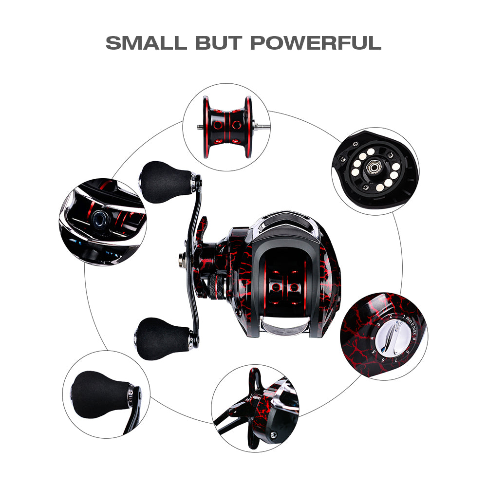 12 + 1 Bearings Waterproof Left / Right Hand Baitcasting Fishing Reel High Speed Fishing Reel with Magnetic Brake System