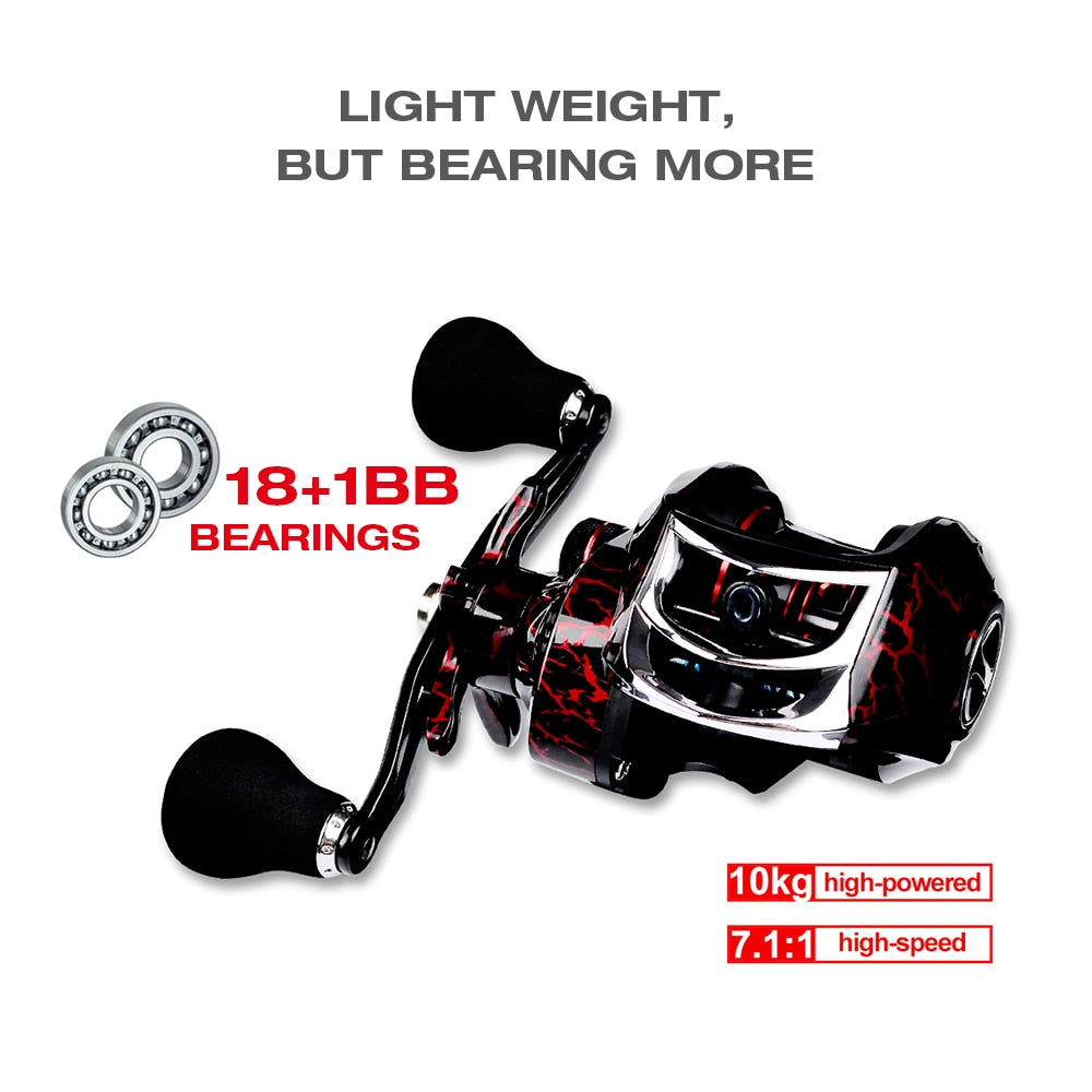 12 + 1 Bearings Waterproof Left / Right Hand Baitcasting Fishing Reel High Speed Fishing Reel with Magnetic Brake System