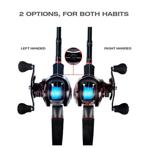 12 + 1 Bearings Waterproof Left / Right Hand Baitcasting Fishing Reel High Speed Fishing Reel with Magnetic Brake System