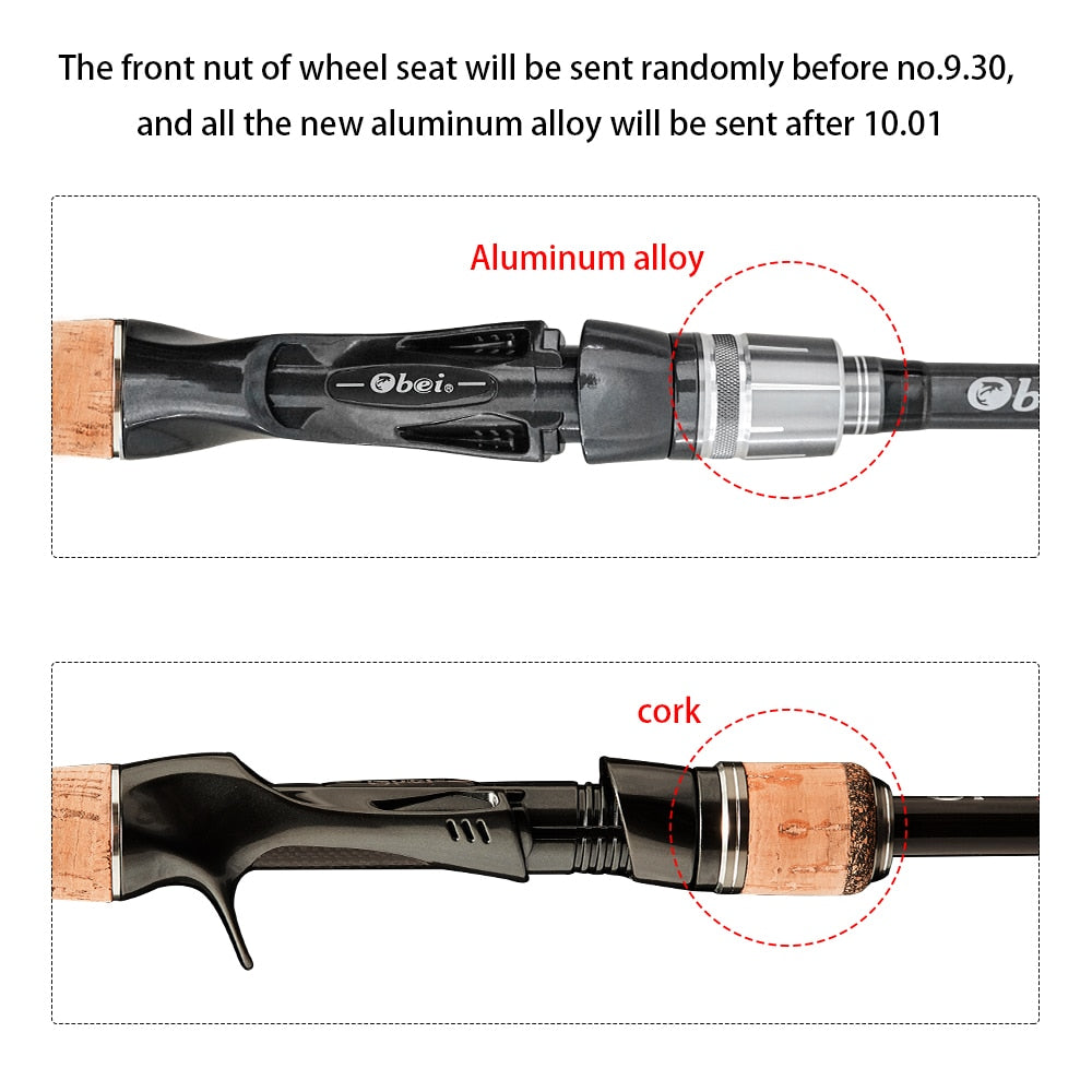 Obei HURRICANE 1.8m 2.1m 2.4m 2.7m 3 section baitcasting fishing rod travel ultra light casting spinning lure 5g-40g M/ML/MH Rod