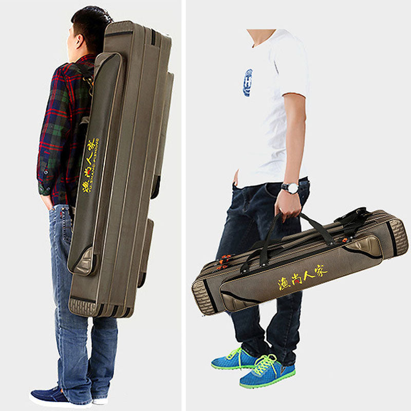 Portable Fishing Bags 3 Layer Large Capacity Fishing Pole Tools Storage Bag Nylon Waterproof Tackle Gear Carrier Shoulder Bag