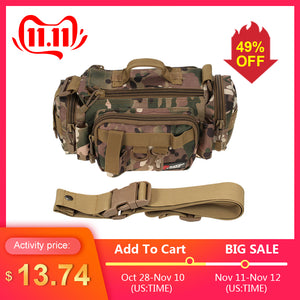 Fishing Bag Multifunctional Camouflage Fishing Tackle Bag Carp Fish Rod Waist Bag Bait Box Pouch Polyester Case Pack For Pesca