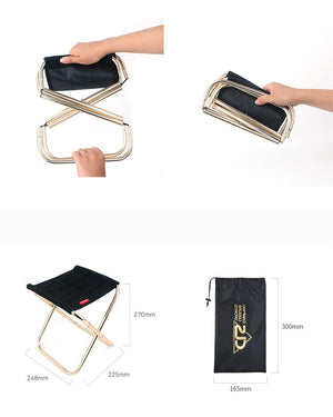 Quality Outdoor Foldable Fishing Chair Ultra Light Weight Portable Folding Camping Aluminum Alloy Picnic Fishing Chair with Bag