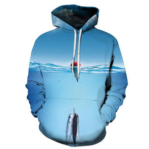 Unisex Autumn And Winter Clothing 3D Printing Hoodie Casual Sports Hoodie Shirt Long-sleeved Hoodie Print Fish Boat Hoodie