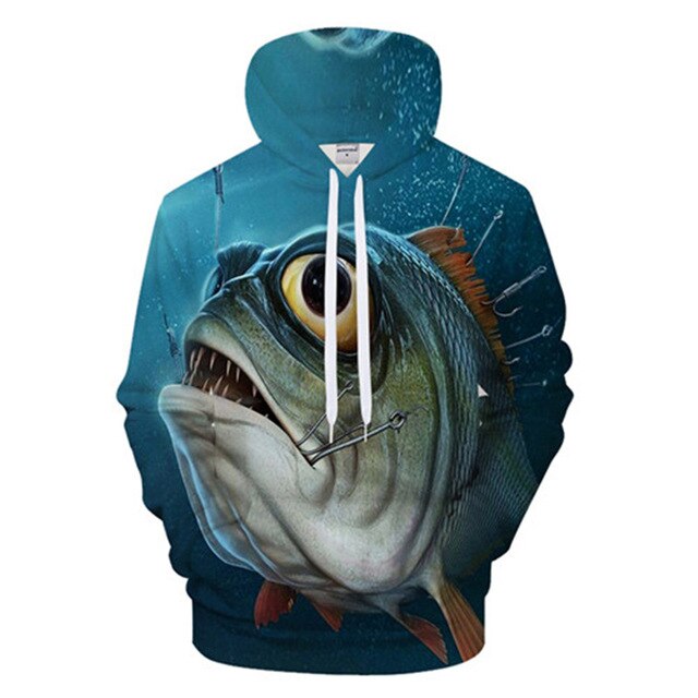 Unisex Autumn And Winter Clothing 3D Printing Hoodie Casual Sports Hoodie Shirt Long-sleeved Hoodie Print Fish Boat Hoodie