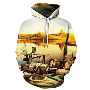 Unisex Autumn And Winter Clothing 3D Printing Hoodie Casual Sports Hoodie Shirt Long-sleeved Hoodie Print Fish Boat Hoodie