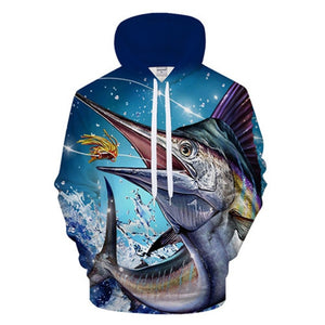 Unisex Autumn And Winter Clothing 3D Printing Hoodie Casual Sports Hoodie Shirt Long-sleeved Hoodie Print Fish Boat Hoodie