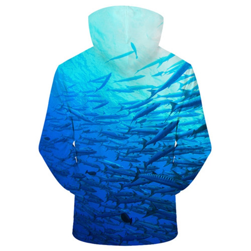 Unisex Autumn And Winter Clothing 3D Printing Hoodie Casual Sports Hoodie Shirt Long-sleeved Hoodie Print Fish Boat Hoodie