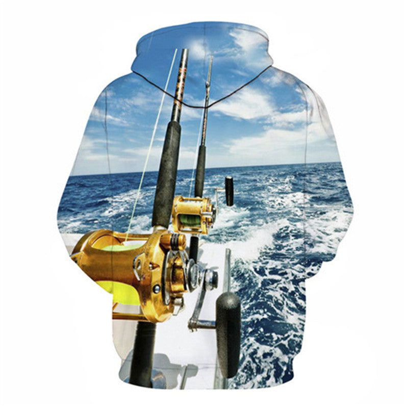 Unisex Autumn And Winter Clothing 3D Printing Hoodie Casual Sports Hoodie Shirt Long-sleeved Hoodie Print Fish Boat Hoodie