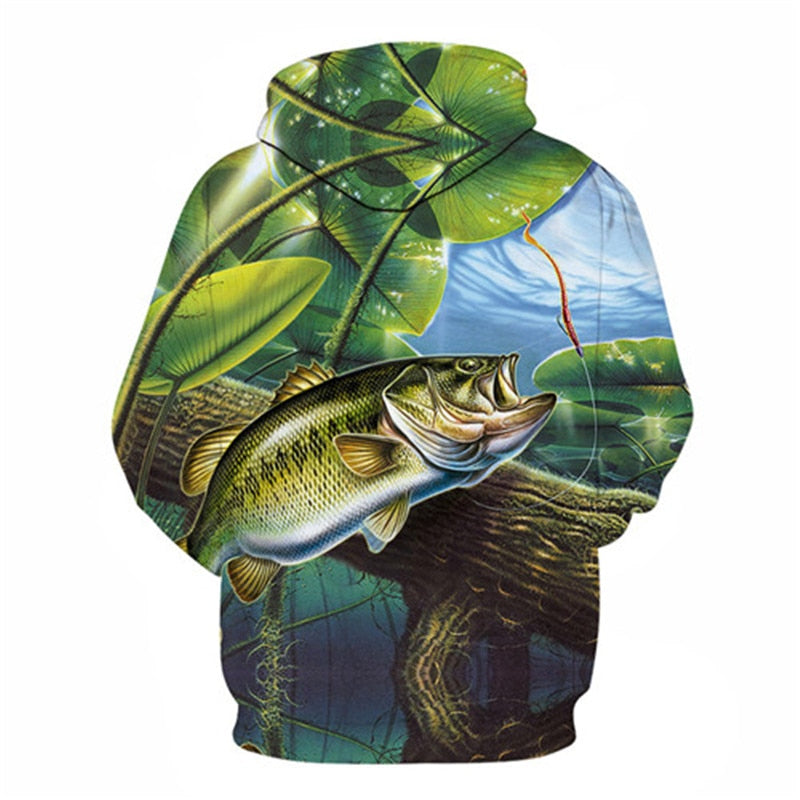 Unisex Autumn And Winter Clothing 3D Printing Hoodie Casual Sports Hoodie Shirt Long-sleeved Hoodie Print Fish Boat Hoodie