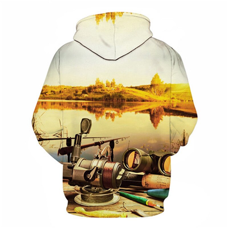 Unisex Autumn And Winter Clothing 3D Printing Hoodie Casual Sports Hoodie Shirt Long-sleeved Hoodie Print Fish Boat Hoodie