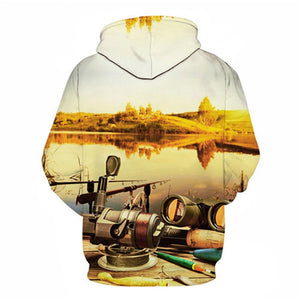 Unisex Autumn And Winter Clothing 3D Printing Hoodie Casual Sports Hoodie Shirt Long-sleeved Hoodie Print Fish Boat Hoodie