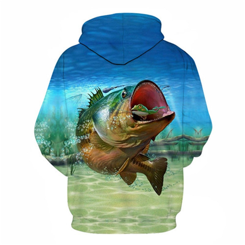 Unisex Autumn And Winter Clothing 3D Printing Hoodie Casual Sports Hoodie Shirt Long-sleeved Hoodie Print Fish Boat Hoodie