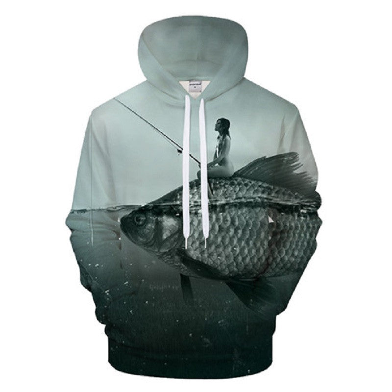 Unisex Autumn And Winter Clothing 3D Printing Hoodie Casual Sports Hoodie Shirt Long-sleeved Hoodie Print Fish Boat Hoodie