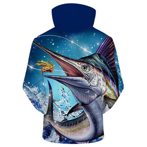 Unisex Autumn And Winter Clothing 3D Printing Hoodie Casual Sports Hoodie Shirt Long-sleeved Hoodie Print Fish Boat Hoodie