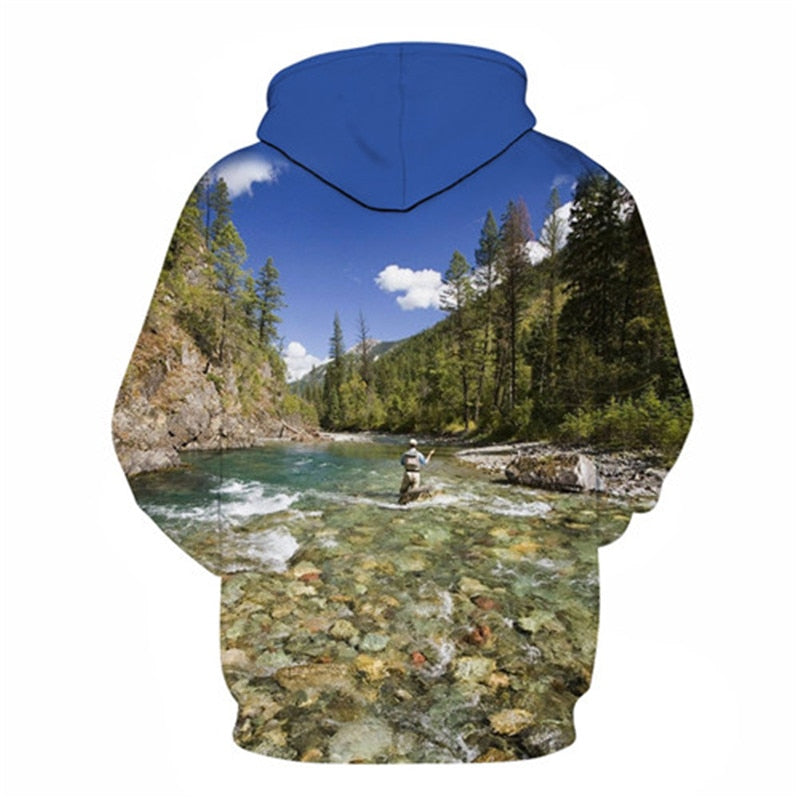 Unisex Autumn And Winter Clothing 3D Printing Hoodie Casual Sports Hoodie Shirt Long-sleeved Hoodie Print Fish Boat Hoodie