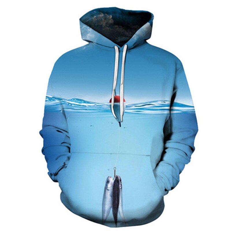 Unisex Autumn And Winter Clothing 3D Printing Hoodie Casual Sports Hoodie Shirt Long-sleeved Hoodie Print Fish Boat Hoodie