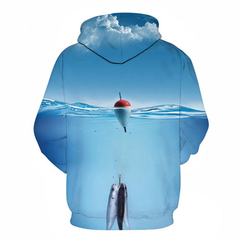 Unisex Autumn And Winter Clothing 3D Printing Hoodie Casual Sports Hoodie Shirt Long-sleeved Hoodie Print Fish Boat Hoodie