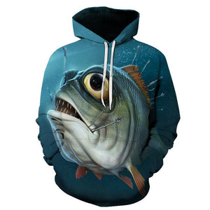 Selling Men Fishing Clothing 3D Digital Printed Hooded Sweater Jacket with hat Outdoor Cycling Sport Sweatshirt Fishing Clothes