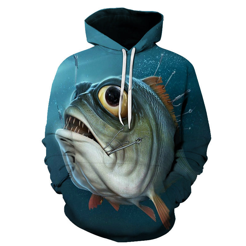 Selling Men Fishing Clothing 3D Digital Printed Hooded Sweater Jacket with hat Outdoor Cycling Sport Sweatshirt Fishing Clothes