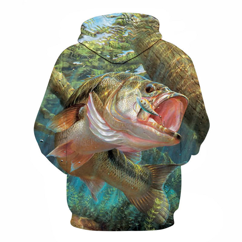 Selling Men Fishing Clothing 3D Digital Printed Hooded Sweater Jacket with hat Outdoor Cycling Sport Sweatshirt Fishing Clothes