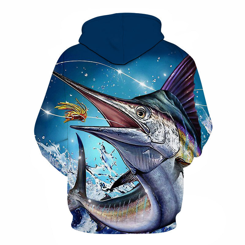 Selling Men Fishing Clothing 3D Digital Printed Hooded Sweater Jacket with hat Outdoor Cycling Sport Sweatshirt Fishing Clothes