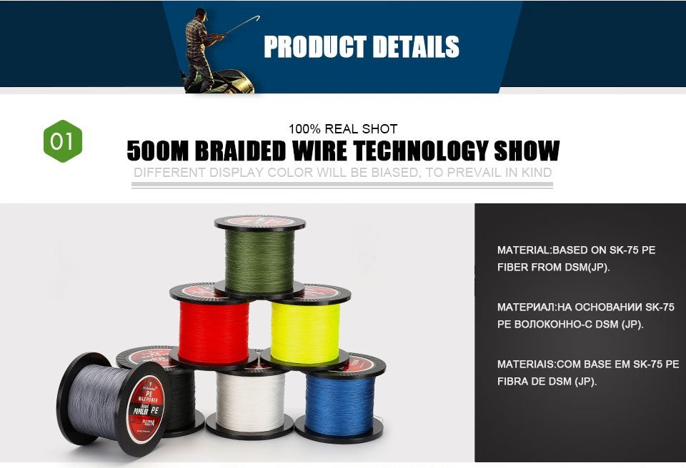 300M HOT SALE 4 Strands Multifilament PE Fishing Line 8 - 60 LB 4