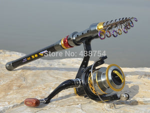 Carbon Fiber Telescopic Fishing Rod Portable Spinning Fishing Rod Pole Travel Sea Boat Rock Fishing Rod